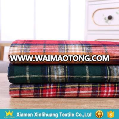 Best Price Wholesale High Quality 21S Yarn Dyed 100% Cotton Plaid Flannel Fabric